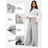 imageAleumdr Womens High Waisted Drawstring Waist Wide Leg Sweatpants with Pockets Casual Loose Yoga PantsLight Grey