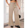imageAleumdr Womens High Waisted Drawstring Waist Wide Leg Sweatpants with Pockets Casual Loose Yoga PantsSmoke Gray