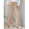 imageAleumdr Womens High Waisted Drawstring Waist Wide Leg Sweatpants with Pockets Casual Loose Yoga PantsSmoke Gray