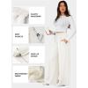imageAleumdr Womens High Waisted Drawstring Waist Wide Leg Sweatpants with Pockets Casual Loose Yoga PantsWhite