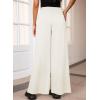 imageAleumdr Womens High Waisted Drawstring Waist Wide Leg Sweatpants with Pockets Casual Loose Yoga PantsWhite