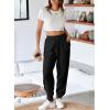 imageAleumdr Womens High Waisted Sweatpants with Pockets Workout Running Jogger Pants Baggy Lounge Sweat PantsBlack