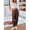 imageAleumdr Womens High Waisted Sweatpants with Pockets Workout Running Jogger Pants Baggy Lounge Sweat PantsDark Brown