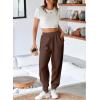 imageAleumdr Womens High Waisted Sweatpants with Pockets Workout Running Jogger Pants Baggy Lounge Sweat PantsDark Brown