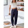 imageAleumdr Womens High Waisted Sweatpants with Pockets Workout Running Jogger Pants Baggy Lounge Sweat PantsNavy Blue
