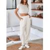 imageAleumdr Womens High Waisted Sweatpants with Pockets Workout Running Jogger Pants Baggy Lounge Sweat PantsWhite