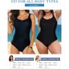 imageAleumdr Womens One Piece Swimsuit Athletic Swimwear Bathing Suits Color Block Print Sport SwimsuitsBlack 102