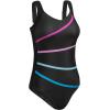 imageAleumdr Womens One Piece Swimsuit Athletic Swimwear Bathing Suits Color Block Print Sport SwimsuitsBlack 2022