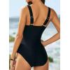 imageAleumdr Womens One Piece Swimsuit Athletic Swimwear Bathing Suits Color Block Print Sport SwimsuitsBlack 2022