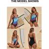 imageAleumdr Womens One Piece Swimsuit Athletic Swimwear Bathing Suits Color Block Print Sport SwimsuitsBlack 2022