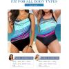 imageAleumdr Womens One Piece Swimsuit Athletic Swimwear Bathing Suits Color Block Print Sport SwimsuitsBlue 4