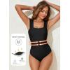 imageAleumdr Womens One Piece Swimsuit Ruched Tummy Control Bathing Suit Adjustable Strap Full Coverage SwimwearBlack