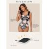 imageAleumdr Womens One Piece Swimsuit Ruched Tummy Control Bathing Suit Adjustable Strap Full Coverage SwimwearBlack Floral