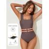 imageAleumdr Womens One Piece Swimsuit Ruched Tummy Control Bathing Suit Adjustable Strap Full Coverage SwimwearDark Brown