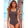 imageAleumdr Womens One Piece Swimsuit Ruched Tummy Control Bathing Suit Adjustable Strap Full Coverage SwimwearDark Brown