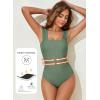 imageAleumdr Womens One Piece Swimsuit Ruched Tummy Control Bathing Suit Adjustable Strap Full Coverage SwimwearMist Green