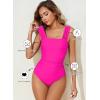 imageAleumdr Womens One Piece Swimsuit Ruched Tummy Control Bathing Suit Adjustable Strap Full Coverage SwimwearRose Red
