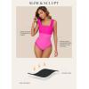imageAleumdr Womens One Piece Swimsuit Ruched Tummy Control Bathing Suit Adjustable Strap Full Coverage SwimwearRose Red