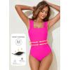 imageAleumdr Womens One Piece Swimsuit Ruched Tummy Control Bathing Suit Adjustable Strap Full Coverage SwimwearRose Red