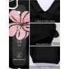 imageAleumdr Womens One Piece Swimsuit Ruffle Cutout Swimdress Tummy Control V Neck Wrap SwimwearBlack Floral