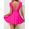 imageAleumdr Womens One Piece Swimsuit Ruffle Cutout Swimdress Tummy Control V Neck Wrap SwimwearHot Pink