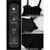 imageAleumdr Womens One Piece Swimsuit Tummy Control Swim Dress Modest Full Coverage Skirt Bathing Suit with PocketsBlack
