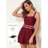 imageAleumdr Womens One Piece Swimsuit Tummy Control Swim Dress Modest Full Coverage Skirt Bathing Suit with PocketsBurgundy