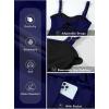 imageAleumdr Womens One Piece Swimsuit Tummy Control Swim Dress Modest Full Coverage Skirt Bathing Suit with PocketsNavy Blue
