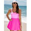 imageAleumdr Womens One Piece Swimsuit Tummy Control Swim Dress Modest Full Coverage Skirt Bathing Suit with PocketsRose Red