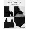 imageAleumdr Womens Plus Size Swimsuit One Piece Swim Dress Modest Full Coverage Tummy Control Bathing Suit with SkirtBlack