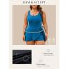 imageAleumdr Womens Plus Size Swimsuit One Piece Swim Dress Modest Full Coverage Tummy Control Bathing Suit with SkirtBluing