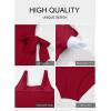 imageAleumdr Womens Plus Size Swimsuit One Piece Swim Dress Modest Full Coverage Tummy Control Bathing Suit with SkirtBurgundy
