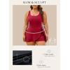 imageAleumdr Womens Plus Size Swimsuit One Piece Swim Dress Modest Full Coverage Tummy Control Bathing Suit with SkirtBurgundy