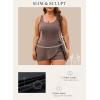 imageAleumdr Womens Plus Size Swimsuit One Piece Swim Dress Modest Full Coverage Tummy Control Bathing Suit with SkirtCoffee