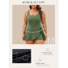 imageAleumdr Womens Plus Size Swimsuit One Piece Swim Dress Modest Full Coverage Tummy Control Bathing Suit with SkirtMist Green
