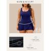 imageAleumdr Womens Plus Size Swimsuit One Piece Swim Dress Modest Full Coverage Tummy Control Bathing Suit with SkirtNavy Blue