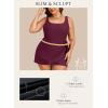 imageAleumdr Womens Plus Size Swimsuit One Piece Swim Dress Modest Full Coverage Tummy Control Bathing Suit with SkirtPurplish Red