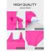 imageAleumdr Womens Plus Size Swimsuit One Piece Swim Dress Modest Full Coverage Tummy Control Bathing Suit with SkirtSachet Pink