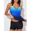 imageAleumdr Womens Printed Strappy Racerback Swim Tankini Top Only No Bottom S  XXXLBlue Printed