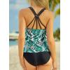 imageAleumdr Womens Printed Strappy Racerback Swim Tankini Top Only No Bottom S  XXXLGreen Leaf