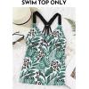 imageAleumdr Womens Printed Strappy Racerback Swim Tankini Top Only No Bottom S  XXXLGreen Leaf