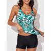 imageAleumdr Womens Printed Strappy Racerback Swim Tankini Top Only No Bottom S  XXXLGreen Leaf