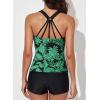 imageAleumdr Womens Printed Strappy Racerback Swim Tankini Top Only No Bottom S  XXXLGreen Printed