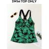 imageAleumdr Womens Printed Strappy Racerback Swim Tankini Top Only No Bottom S  XXXLGreen Printed