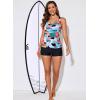 imageAleumdr Womens Printed Strappy Racerback Swim Tankini Top Only No Bottom S  XXXLMulticolor