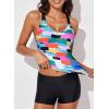 imageAleumdr Womens Printed Strappy Racerback Swim Tankini Top Only No Bottom S  XXXLMulticolor