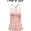 imageAleumdr Womens Printed Strappy Racerback Swim Tankini Top Only No Bottom S  XXXLOrange
