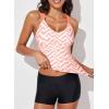 imageAleumdr Womens Printed Strappy Racerback Swim Tankini Top Only No Bottom S  XXXLOrange