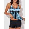 imageAleumdr Womens Printed Strappy Racerback Swim Tankini Top Only No Bottom S  XXXLSky Blue