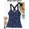 imageAleumdr Womens Printed Strappy Racerback Swim Tankini Top Only No Bottom S  XXXLSky Blue Printed